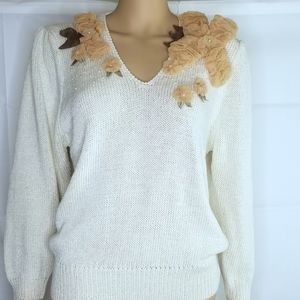 Vintage Ann Wi Embellished Sweater Size L